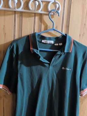 Ben Sherman Teal Polo with Orange-Trim Collar